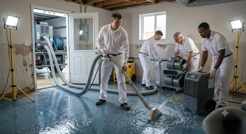 Certified water damage restoration crew deploying extraction equipment, Phoenix AZ